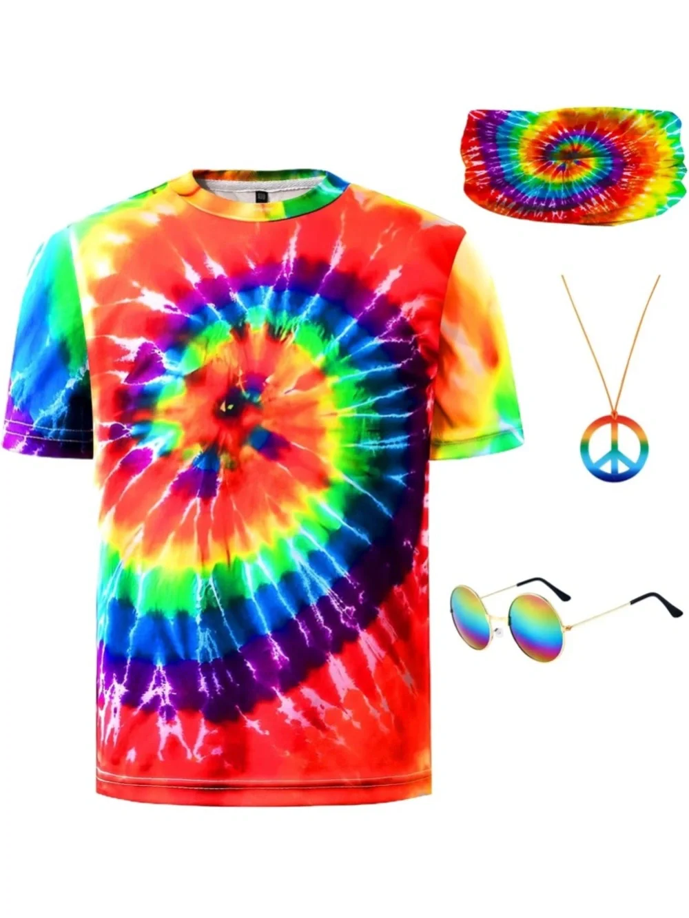 Boys Rainbow Tie-Dye Spiral Tee Set